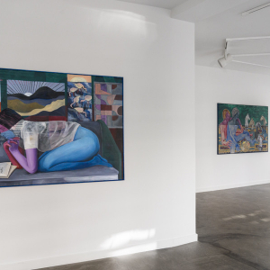 Installation view of the 2021 exhibition "Linear Disruptions" by Anne Torpe at Hans Alf Gallery